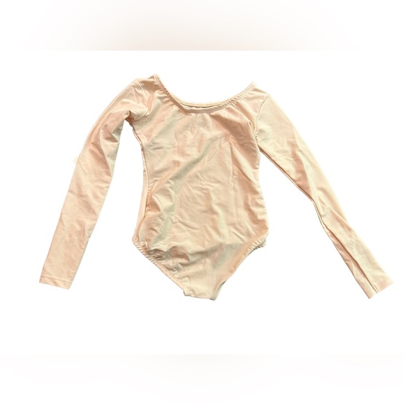 LEVERT pale pink/nude girls size medium long sleeve dance ballet leotard NWT - Picture 4 of 5